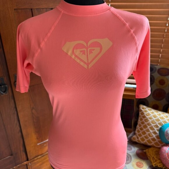 Roxy Whole Hearted Short Sleeve Swim Shirt/Rash Guard - Picture 1 of 6